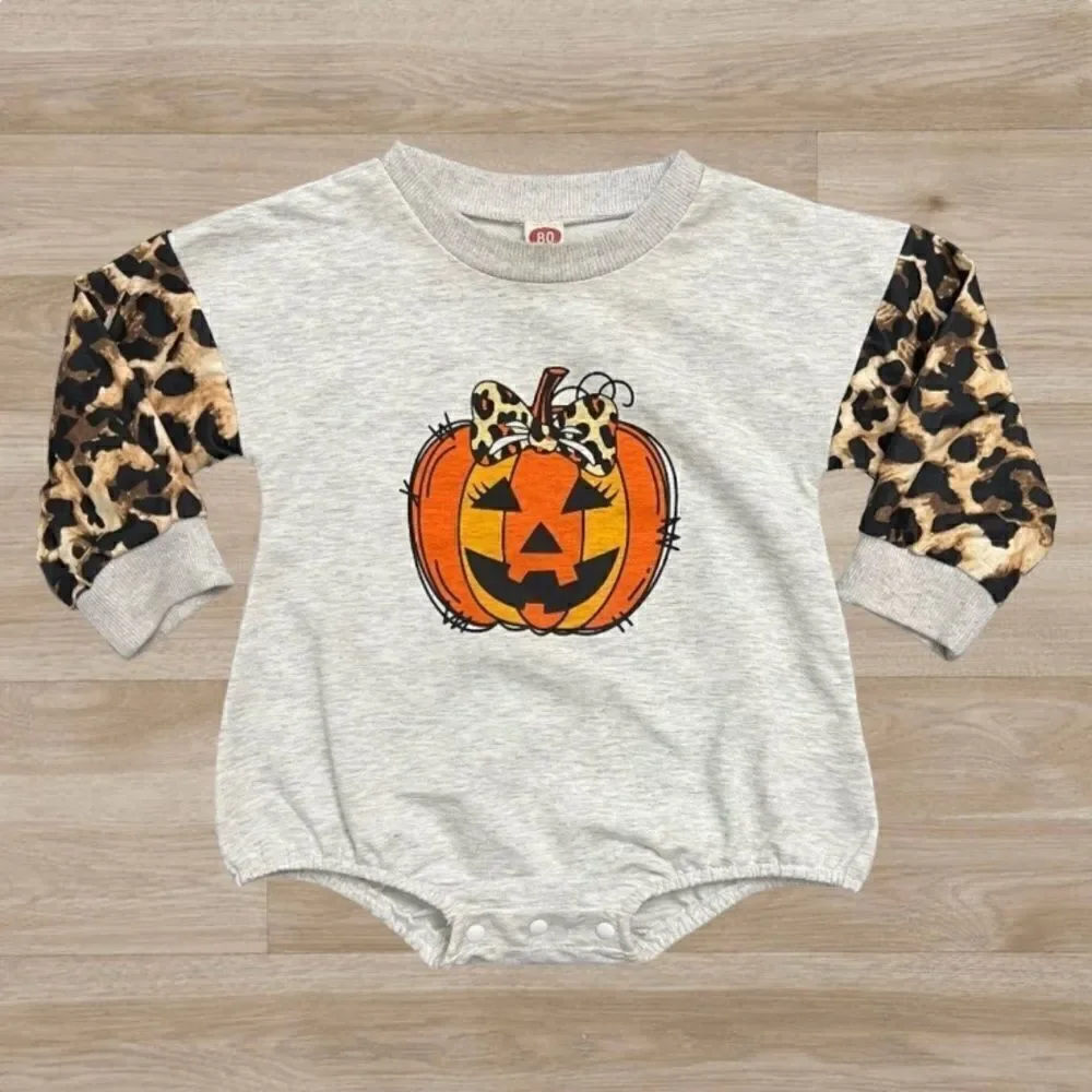 Baby Girl Halloween Leopard Long sleeve Romper (6-12 months)